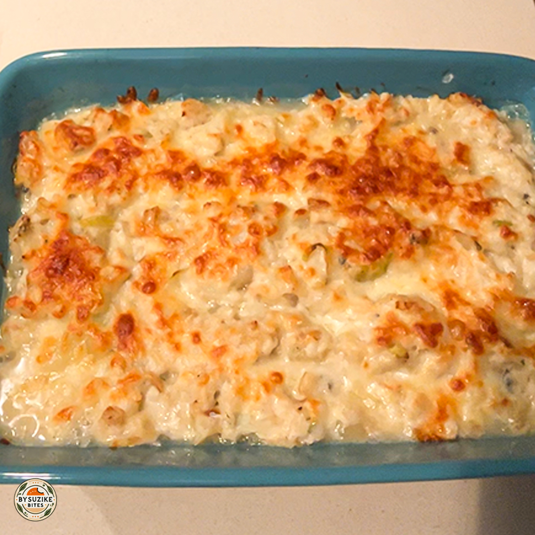 M_M 08 Me _Time Dinner 19ABR25 3 Cheesy eggplant lasagna served with green beans on a white plate — a low carb, keto-friendly meal idea