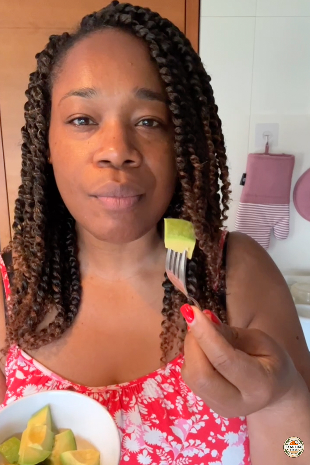 Woman eating avocados for breakfast low carb lifestyle